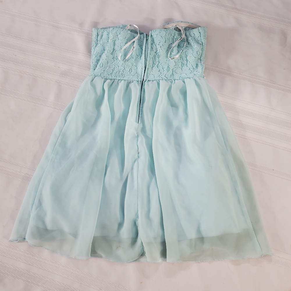 Speechless Beaded Rhinestones Chiffon Floral Lace Cocktail Mini Dress 3 Layered - Picture 2 of 8